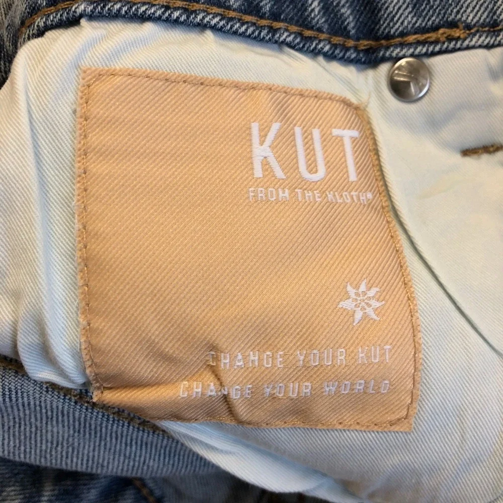 Kut From The Kloth Jane High Rise Shorts Womens 0 Blue Denim Roll Hem Festival